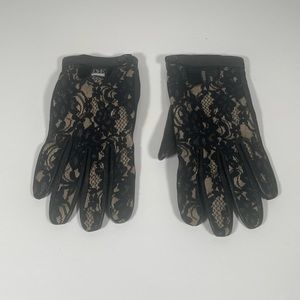 Diane Von Furstenberg lace and lamb leather gloves